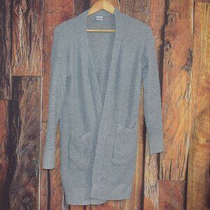 WILD ABOUT ME Women's Sz S/M Gray Sherpa CARDIGAN Sweater